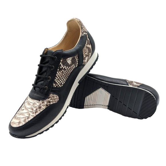 Black & Natural Python Sneaker - Picture 6 of 9